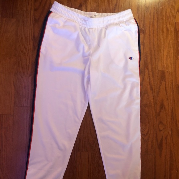 champion white track pants